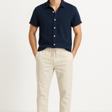 Conjunto de Camisa e Calças – Camisa de Manga Curta e Cintura Elástica