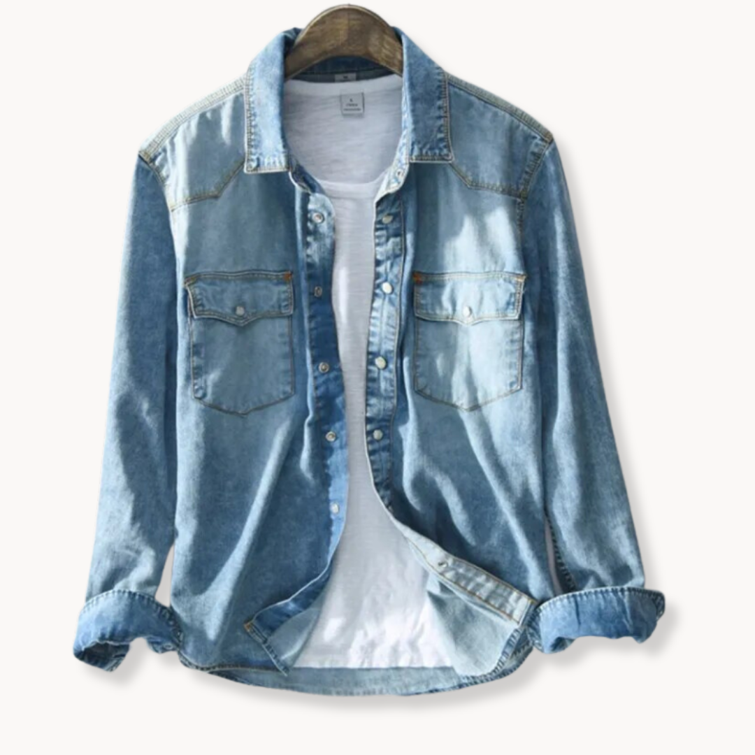 Camisa - Mistura Escovada com Botões à Frente e Ajuste Quente e Respirável