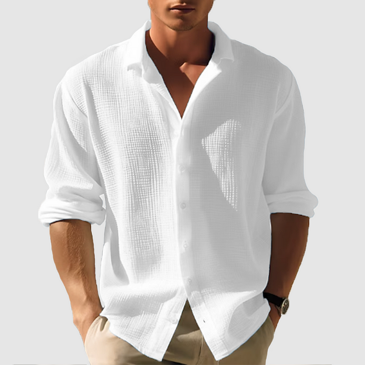 Camisa - Frente com Botões & Barra Curvada com Mangas Ajustáveis