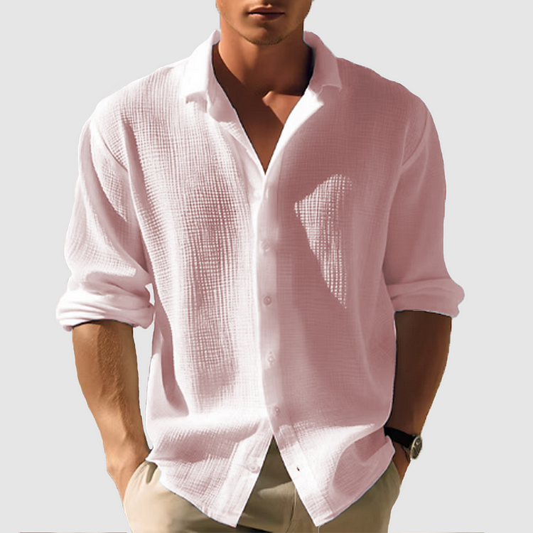 Camisa - Frente com Botões & Barra Curvada com Mangas Ajustáveis
