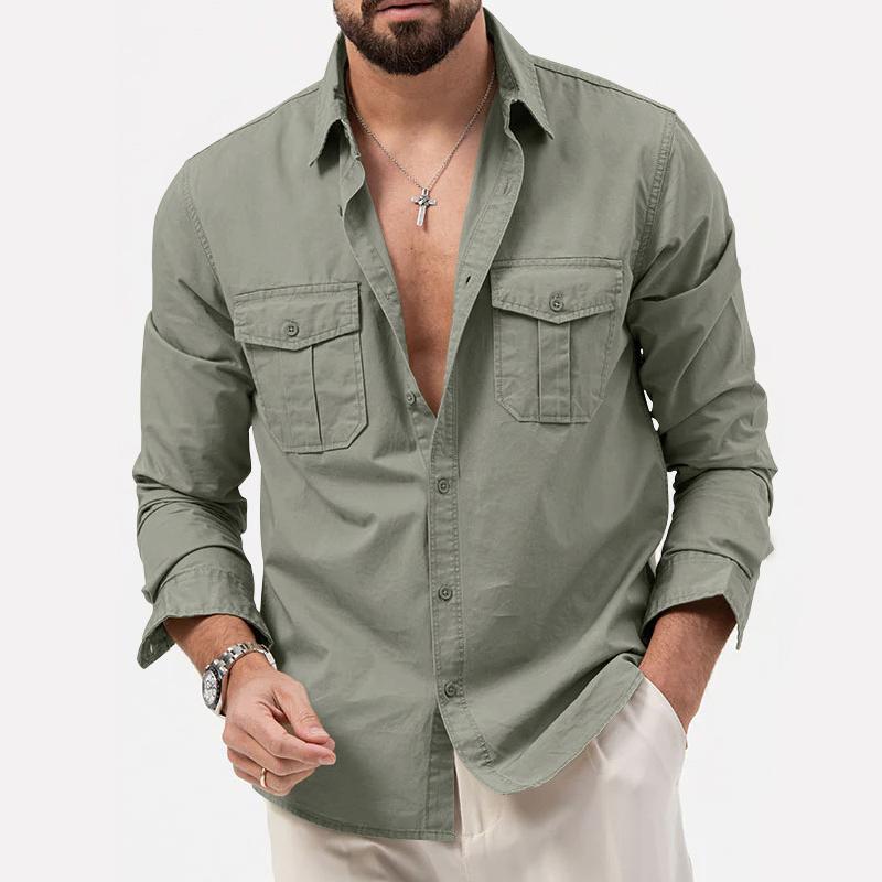 Camisa - Bolsos Cargo E Fecho De Botão Para Conforto Térmico