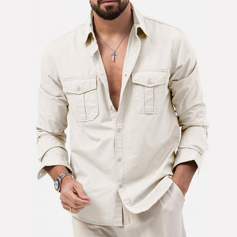 Camisa - Bolsos Cargo E Fecho De Botão Para Conforto Térmico