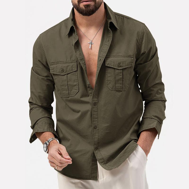 Camisa - Bolsos Cargo E Fecho De Botão Para Conforto Térmico