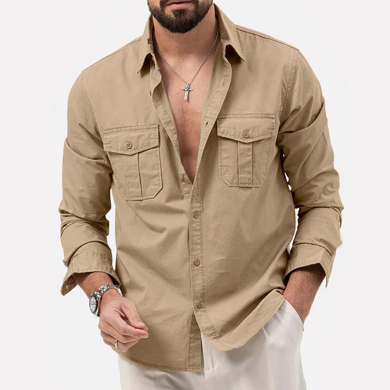 Camisa - Bolsos Cargo E Fecho De Botão Para Conforto Térmico