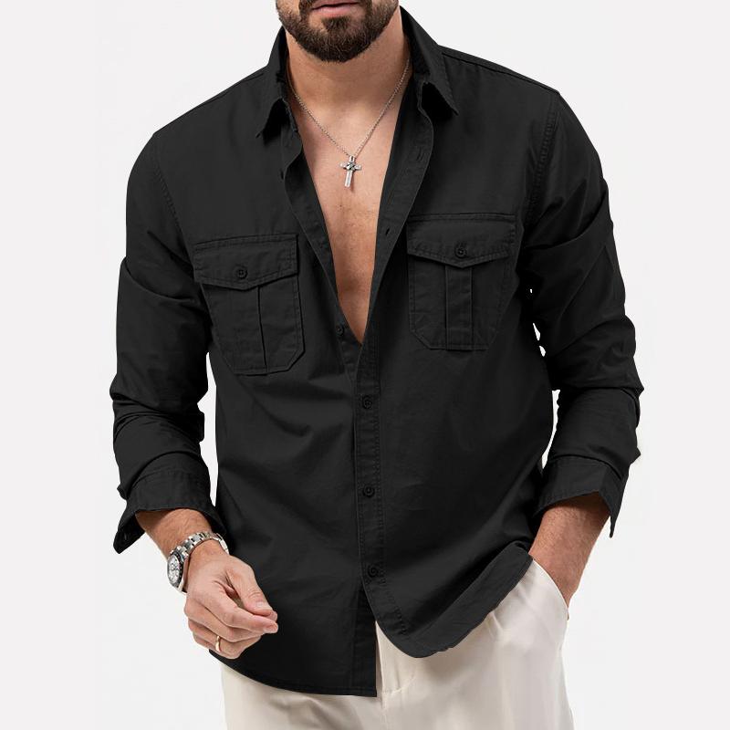 Camisa - Bolsos Cargo E Fecho De Botão Para Conforto Térmico