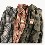 Camisa - Mistura de Corduroy com Botões à Frente e Forma Relaxada