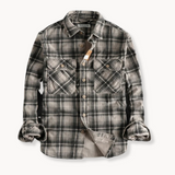 Camisa - Mistura de Corduroy com Botões à Frente e Forma Relaxada