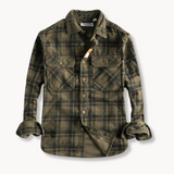 Camisa - Mistura de Corduroy com Botões à Frente e Forma Relaxada