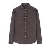 Camisa - Mistura de Veludo Cotelê com Padrão Listrado e Bolso Frontal