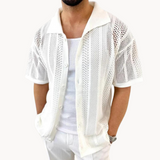 Camisa – Crochê de Manga Curta & Arrefecimento Respirável