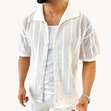 Camisa – Crochê de Manga Curta & Arrefecimento Respirável