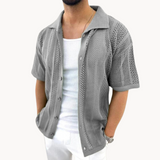 Camisa – Crochê de Manga Curta & Arrefecimento Respirável