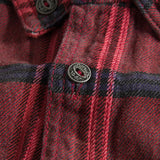 Camisa – Mistura de Flanela Ajustada com Colarinho Botão