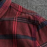 Camisa – Mistura de Flanela Ajustada com Colarinho Botão