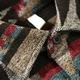 Camisa Casaco – Mistura de Tecido com Padrão Asteca e Forma Aconchegante