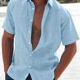 Camisa - Mistura Leve de Manga Curta e Movimento Fácil