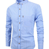 Camisa - Xadrez e Mistura Suave para Movimento Natural