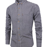 Camisa - Xadrez e Mistura Suave para Movimento Natural