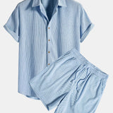 Conjunto de Camisa - Mistura de Veludo Cotelê com Botões à Frente & Toque Suave