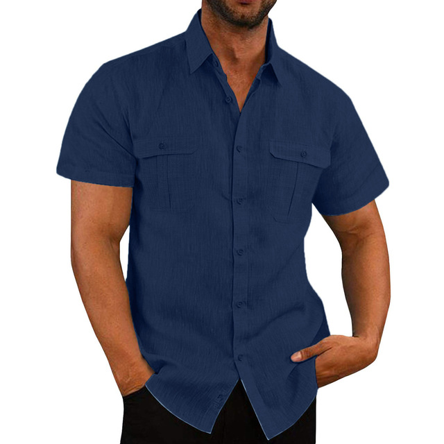 Camisa – Manga Curta Com Dois Bolsos E Ajuste Respirável