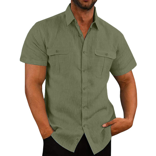 Camisa – Manga Curta Com Dois Bolsos E Ajuste Respirável