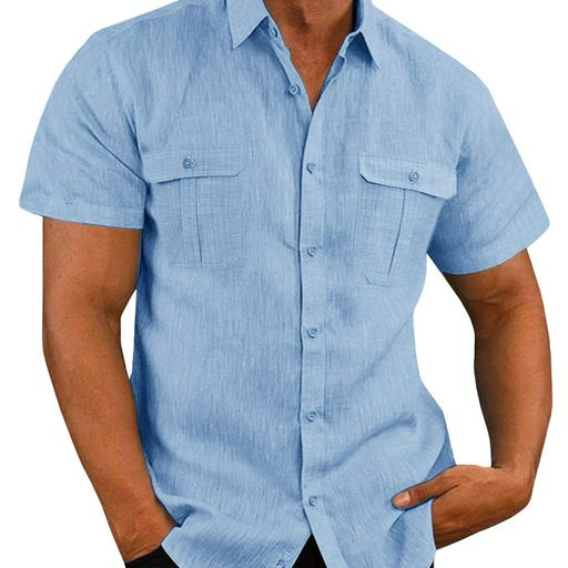 Camisa – Manga Curta Com Dois Bolsos E Ajuste Respirável