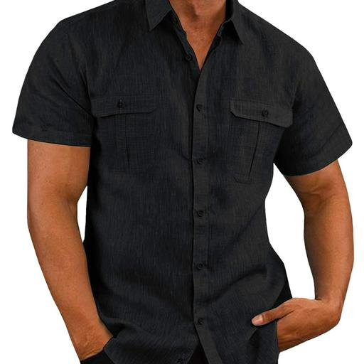 Camisa – Manga Curta Com Dois Bolsos E Ajuste Respirável