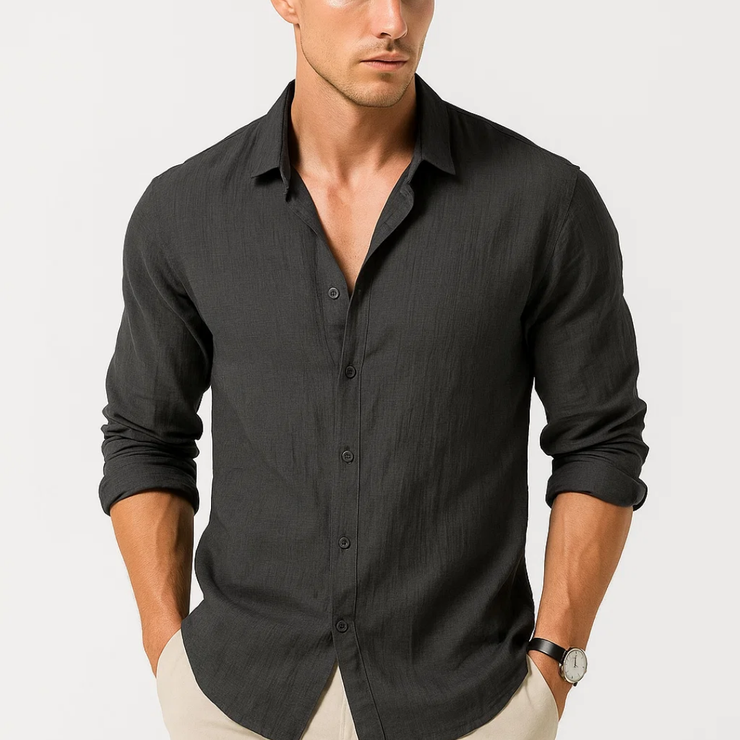 Camisa - Gola Inteligente e Botão Completo para Movimento Fácil