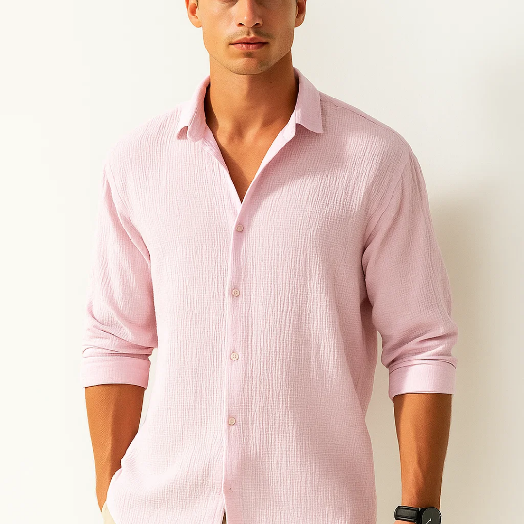Camisa - Gola Inteligente e Botão Completo para Movimento Fácil