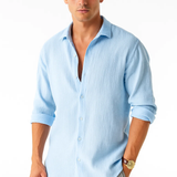 Camisa - Gola Inteligente e Botão Completo para Movimento Fácil