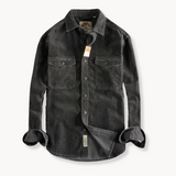 Camisa - Tecido de Veludo Mole e Bolsos de Patches para Armazenamento