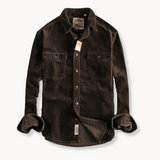 Camisa - Tecido de Veludo Mole e Bolsos de Patches para Armazenamento