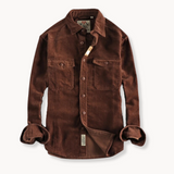 Camisa - Tecido de Veludo Mole e Bolsos de Patches para Armazenamento