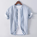 Camisa - Design Listrado e Mistura Respirável para Fluxo de Ar