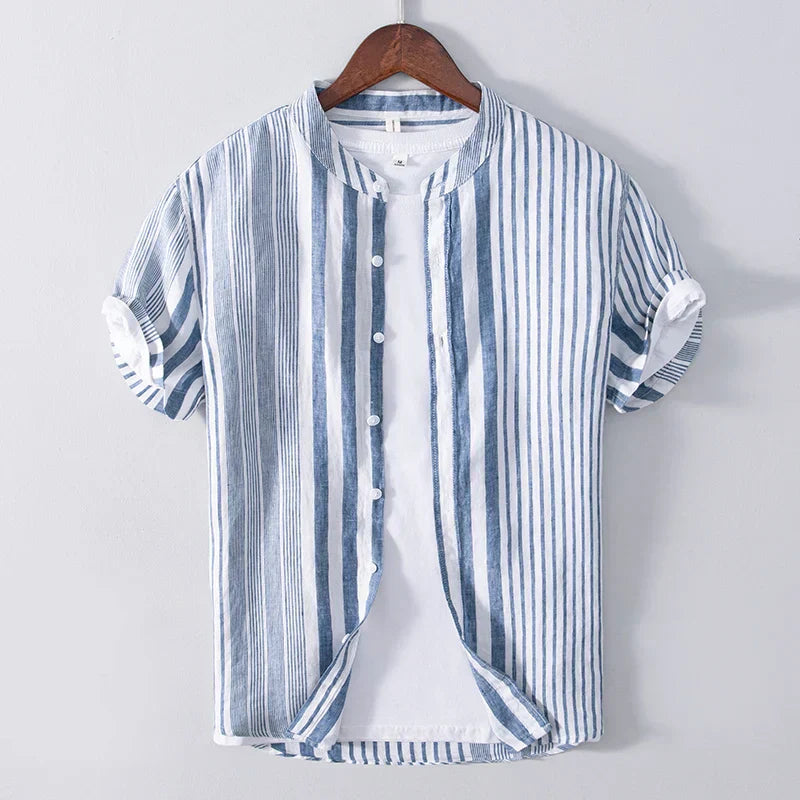 Camisa - Design Listrado e Mistura Respirável para Fluxo de Ar