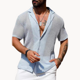 Camisa de Manga Curta – Malha Oca e Efeito de Fluxo de Ar Fresco