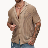 Camisa de Manga Curta – Malha Oca e Efeito de Fluxo de Ar Fresco
