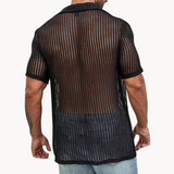 Camisa de Manga Curta – Malha Oca e Efeito de Fluxo de Ar Fresco