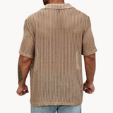 Camisa de Manga Curta – Malha Oca e Efeito de Fluxo de Ar Fresco