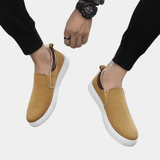Sapatilhas Slip On - Parte Superior em Mistura de Lona e Sola Flexível
