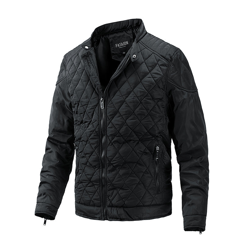 Casaco Overshirt Soft-Blend - Xadrez Diamante e Frente com Botão