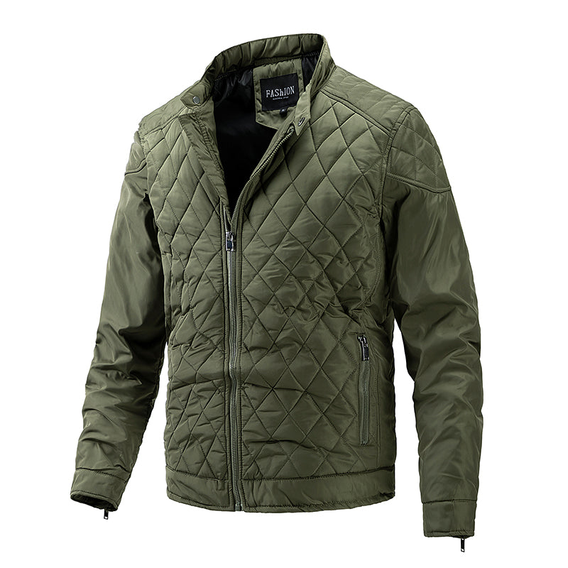 Casaco Overshirt Soft-Blend - Xadrez Diamante e Frente com Botão