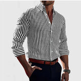 Camisa Overshirt Soft Blend - Riscas Verticais e Cobertura Leve