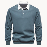 Sweatshirt Polo Soft-Blend - Gola Contrastante & Ajuste Flexível