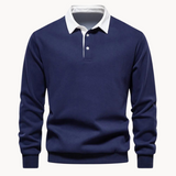 Sweatshirt Polo Soft-Blend - Gola Contrastante & Ajuste Flexível