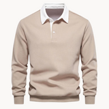 Sweatshirt Polo Soft-Blend - Gola Contrastante & Ajuste Flexível
