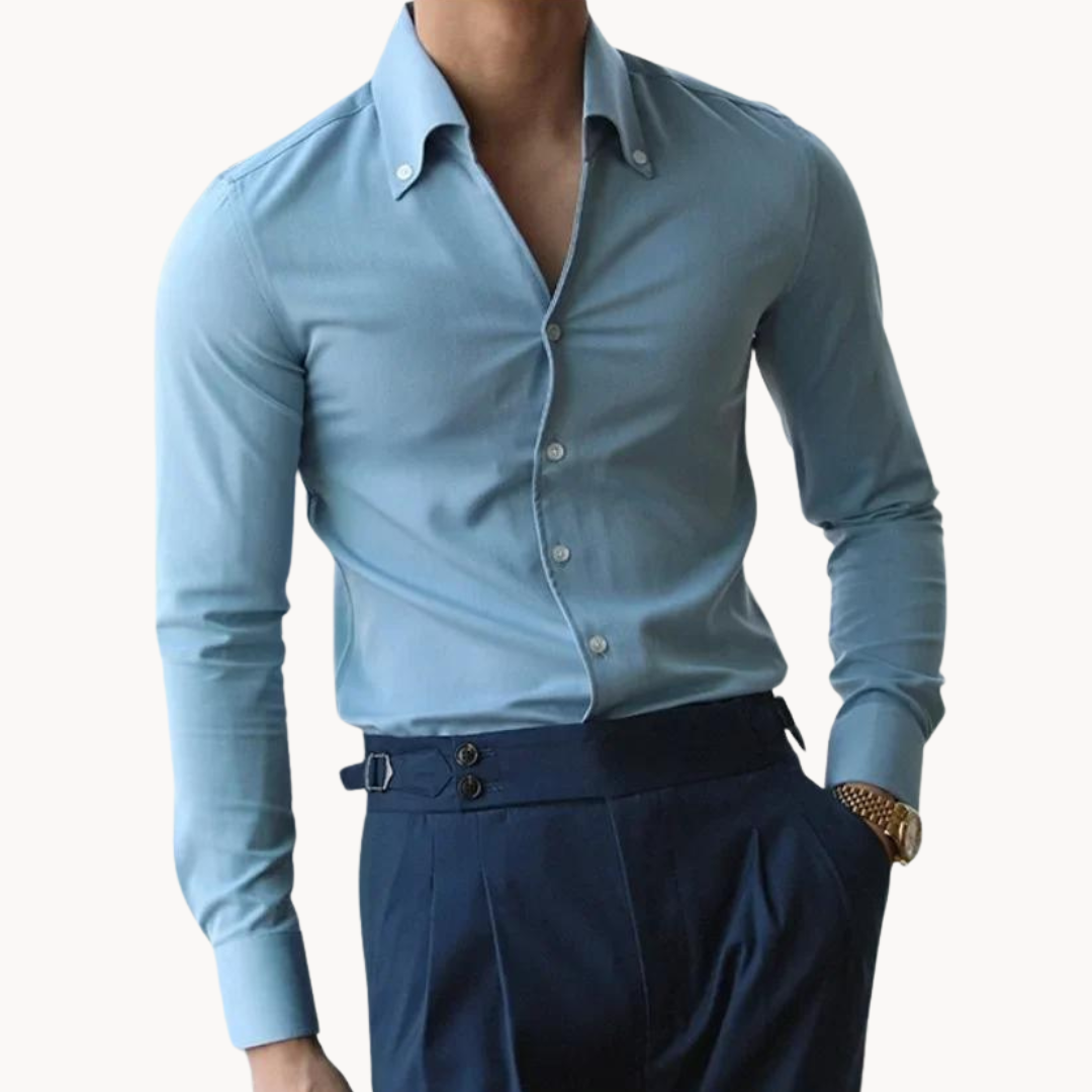 Camisa Soft-Blend – Frente com Botões & Ajuste Relaxado