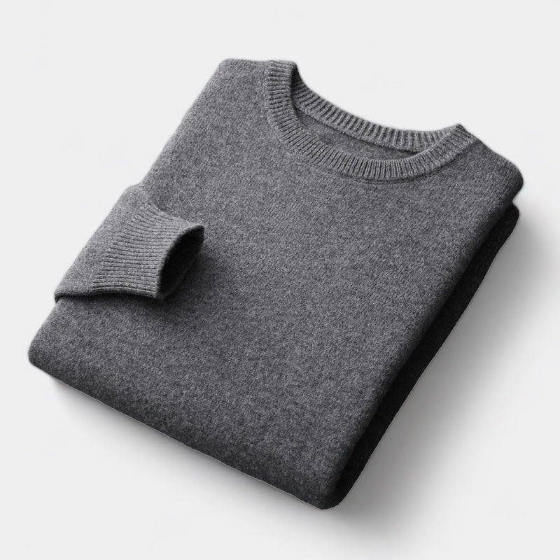João | Mixed Knit Round Neck Jumper with Medium Warmth