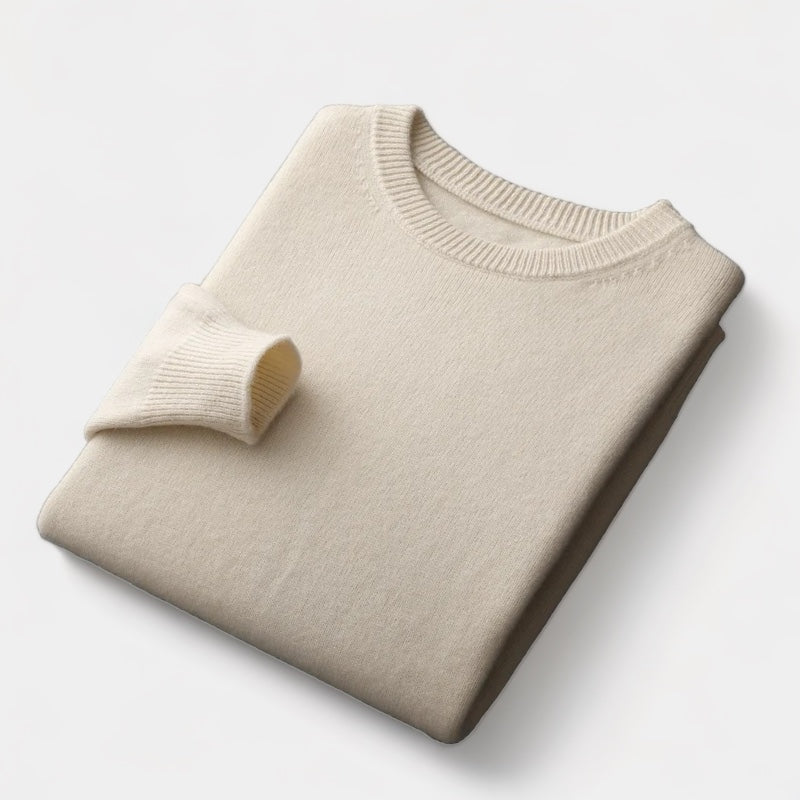 João | Mixed Knit Round Neck Jumper with Medium Warmth