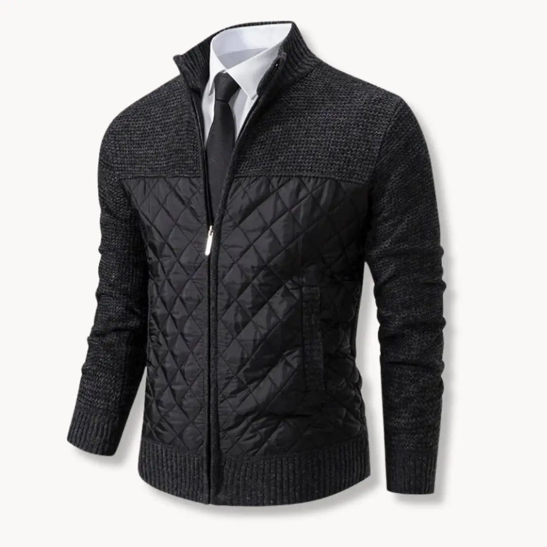 Sweater - Mistura de Jacquard Twill e Painéis Térmicos Isolados